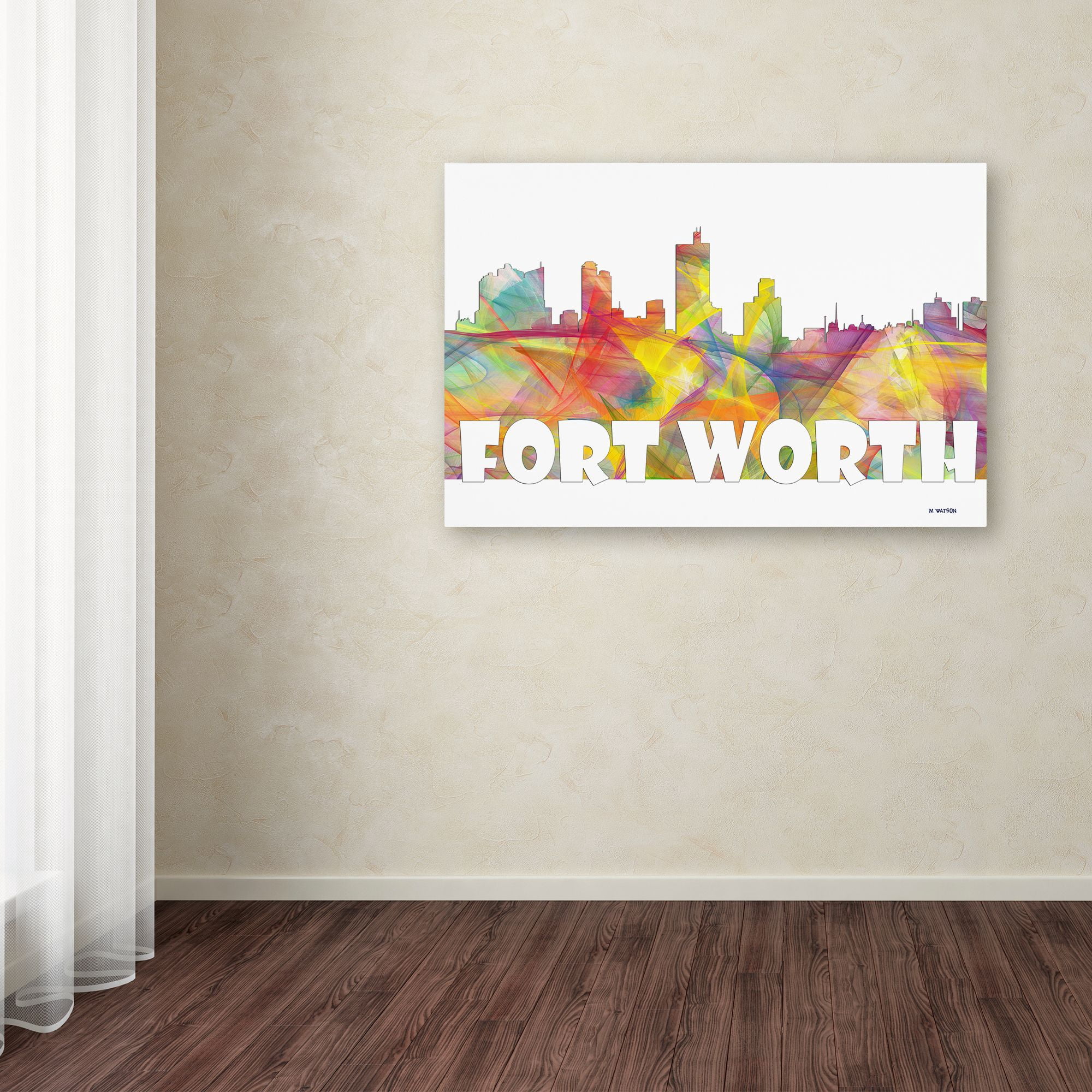 Trademark Fine Art 'Fort Worth Texas Skyline Mclr-2' Canvas Art by Marlene Watson