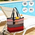 thumbnail image 5 of Red Grey Beach Bag for Women, Large Breathable Mesh Beach Tote Bag, Vintage Stripe Farmhouse Wood Grain Ombre Sandproof Lightweight Travel Bags for Vacation Picnic Swimming Pool 15.7"x15.7"x9.1", 5 of 9