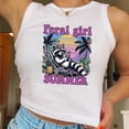 thumbnail image 5 of Feral Girl Summer Rib-Racer Tank Top , Womens Micro Rib Racer Tank Top, 5 of 6