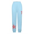 thumbnail image 3 of GA WEIHUA Deals,Baggy Sweatpants for Women Star Graphic Printed Lounge Trousers 2024 Fall Fashion Workout Athletic Pants(Light Blue,X-Large), 3 of 5