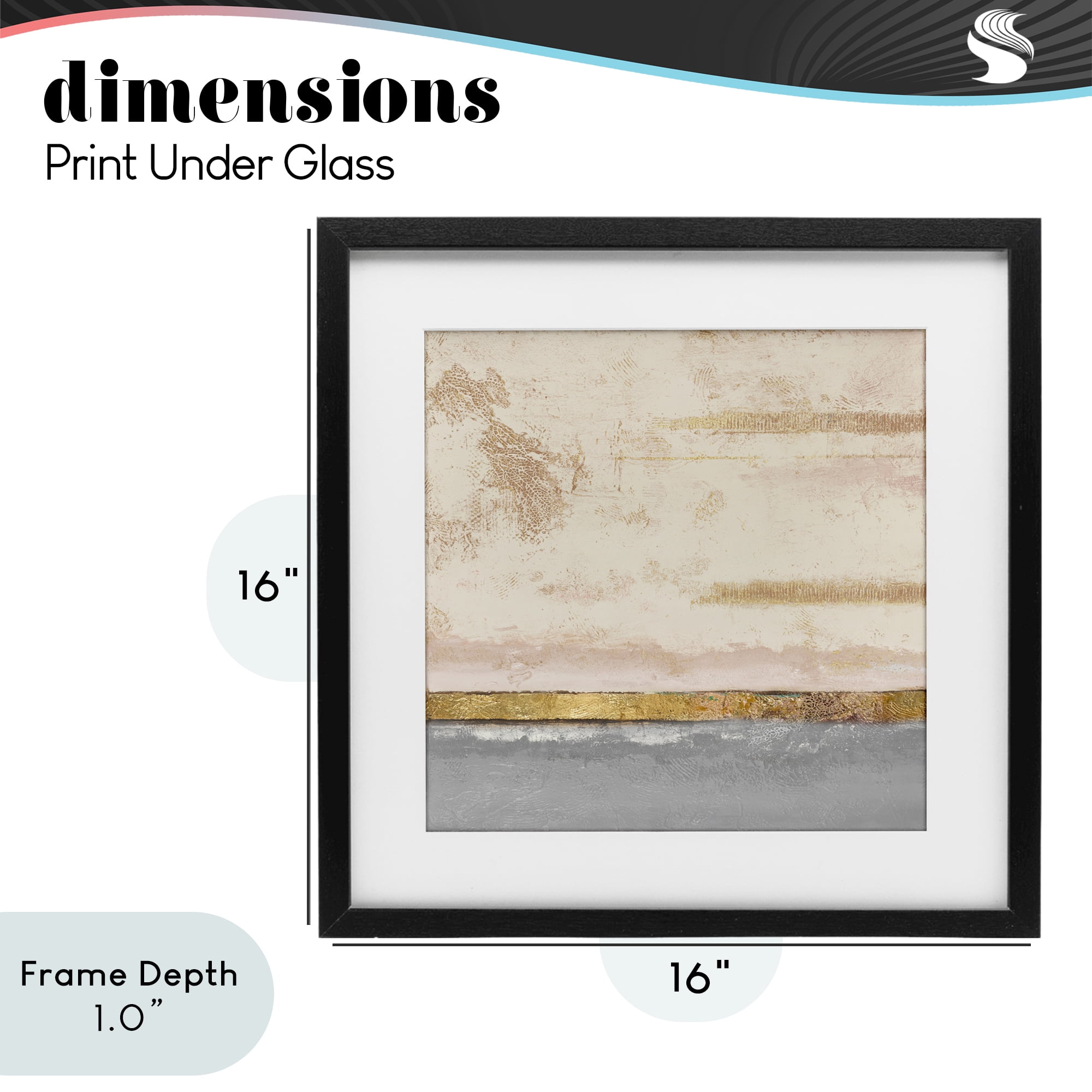 Stupell Industries Soft Sea Abstract Black Framed Print Under Glass, design by Patricia Pinto