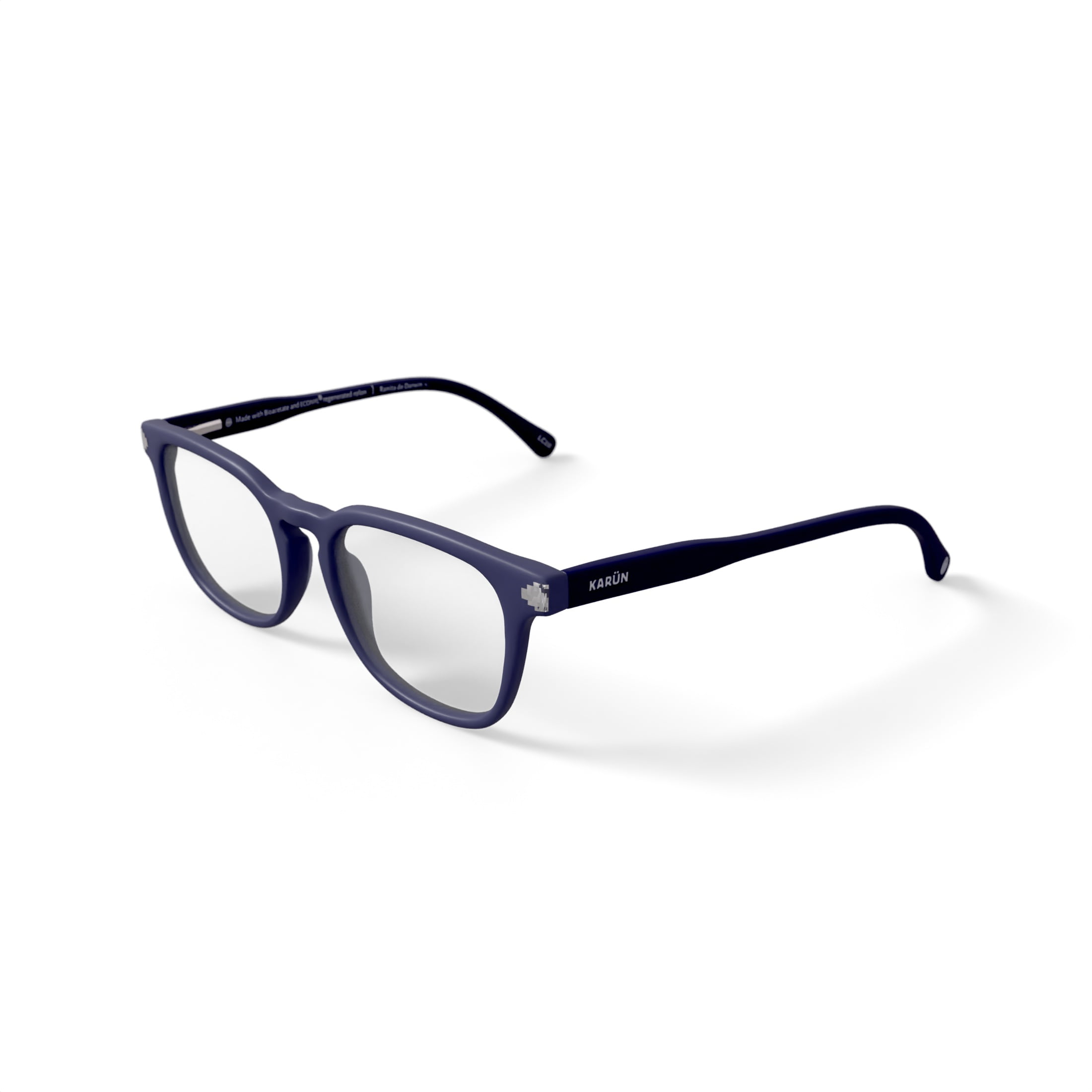 Karun Men's Ranita Square Prescription Eyeglasses with Case, Dark Blue