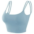 thumbnail image 4 of DuoJiaJ Women's Strappy Stretch Sports Bra Yoga Tank Top Fitness Bra Workout Camisole Crop Tops for Girl Blue XL, 4 of 5