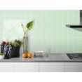 thumbnail image 4 of Peel And Stick Glass Tile, 12'' X 12'' Square Mosaic Glass Backsplash Stick On Wall Tiles for Kitchen Bathroom (5 Sheets, Green), 4 of 6