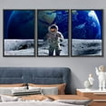 thumbnail image 3 of wall26 Framed Canvas Print Wall Art Set Vibrant Astronaut Moon Crater Astronomy &amp; Space Nature Digital Art Sci-Fi &amp; Fantasy Decorative Landscape for Living Room, Bedroom, Office - 16"x24, 3 of 5