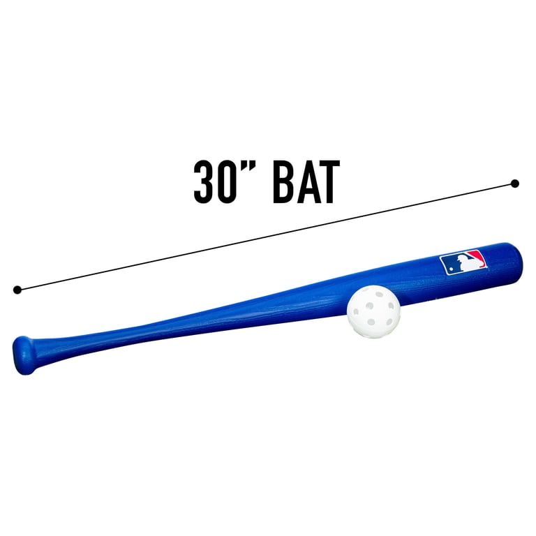 Franklin Sports, MLB Plastic Baseball Bat + Ball Set, 30 in, Blue