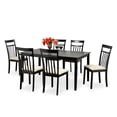 thumbnail image 1 of Cappuccino Wood 7 Piece Dining Set With Beige Linen Chairs, 1 of 2