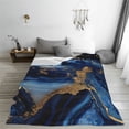 thumbnail image 5 of Cauagu Navy Blue Marble Pattern Flannel Bed Blankets,Fleece Blanket Comfortable Air Conditioning Blanket for Sofa Bed Travel Couch & Living Room -60"x50", 5 of 8
