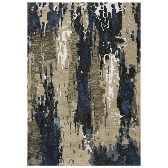 Rizzy Rugs Metro Area Rug MET101 Beige/Blue Splotches Shaded 8' 6" x 11' 6" Rectangle