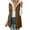Brown, variant on Women's Zip Front Hooded Vest Lightweight Quilted Jackets Fall Winter Mid-length Sleeveless Puffer Jacket Beige