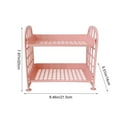 thumbnail image 3 of SLYNSHome Desktop Rack Organization and Storage,2-Tier Plastic Shelf Tabletop Cosmetic Stationery Storage Holder for Office Kitchen Bedroom Bathroom Home - Pink, 3 of 7