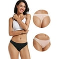 thumbnail image 4 of VOENXE Seamless Women Underwear Thongs,No Show Ladies Thong,Breathable Soft Panties,5-Pack, 4 of 7
