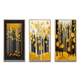 thumbnail image 2 of Designart "Quill Minimalism Abstract Yellow Forest I" Landscape Trees Framed Wall Art Set Of 3 - Yellow Trees Frame Canvas Set For Living Room Decor, 2 of 6