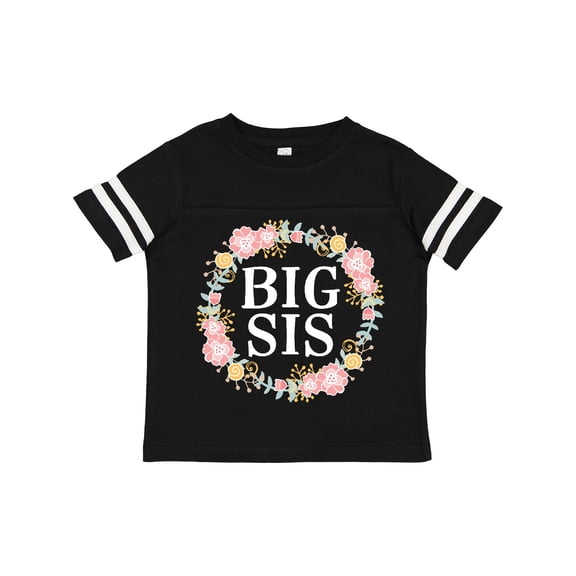 Inktastic Big Sis Rose Floral Wreath Sister Girls Toddler T-Shirt