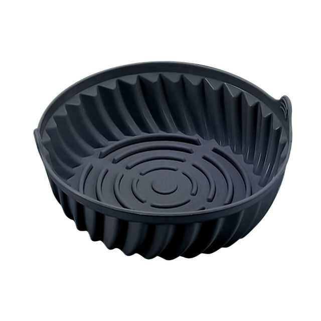 mtvxesu Reusable Silicone Fryer Basket Liner for Air Fryer - 7.5 Inch Round Non-Stick Cooking Accessory with Raised Lines for Even Heat Distribution, Dishwasher Safe, 1 Piece