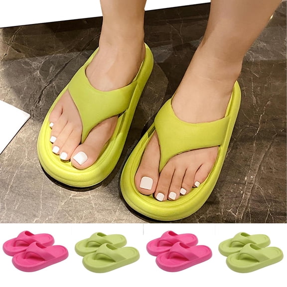 Unisex Flip Flops Thong Style Casual Shoes with Thick Cushioned Sole Non Slip Comfortable Lightweight Sandals for Indoor Home Use