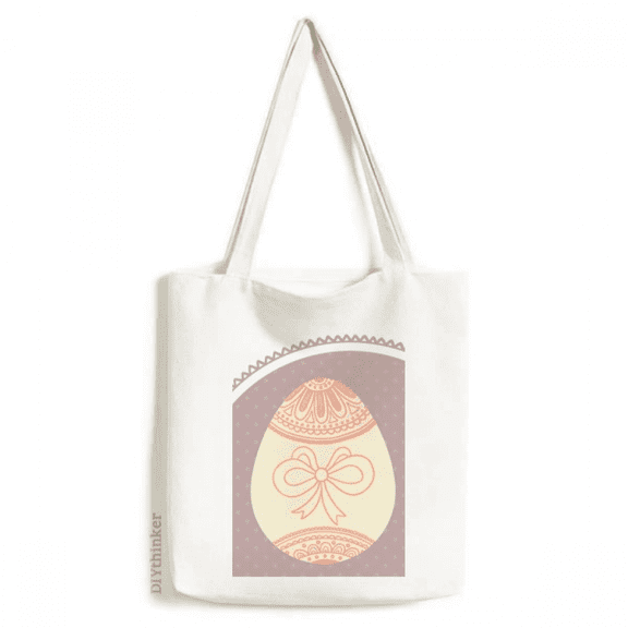 Easter Day Cute Colored Egg Tote Canvas Bag Shopping Satchel Casual Handbag