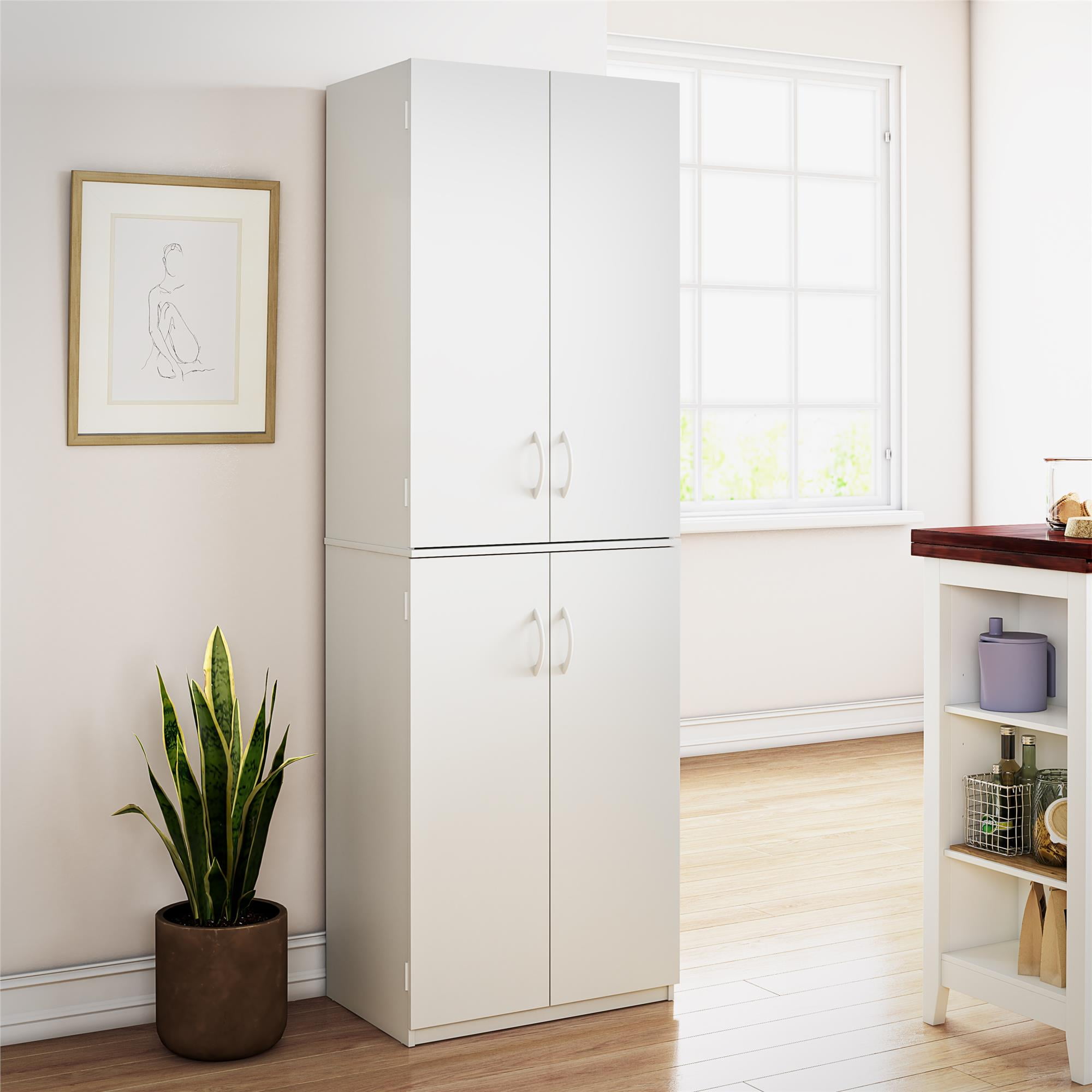 Mainstays 72" 4-Door Cabinet, White