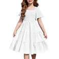 thumbnail image 1 of Vestido Arshiner para niñas, verano, blanco, 10-11 años, con bolsillos, 1 of 7