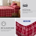 thumbnail image 4 of Regency Heights Queen Size Cotton Flannel Sheet Set, 4-Piece Flannel Bed Sheets Queen, 100% Cotton Bed Sheets Set with Deep Pocket, Christmas Plaid Red, 4 of 10