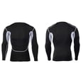 thumbnail image 2 of Yuarrent Camisa delgada deportiva de manga larga de estilo informal de diseño Simple para hombre, camisetas estampadas de poliéster con cuello Uniforme atlético Malla Negro SG Yuarrent OD028984-02, 2 of 6