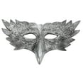 thumbnail image 4 of Máscara de cabeza de águila para Halloween, accesorio de media cara, diseño para fiestas, accesorios de cosplay Plata antigua, 4 of 9