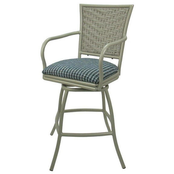 Outdoor Patio Extra Tall Bar Stool 34" Erin - Coco Indigo Blue - Beige