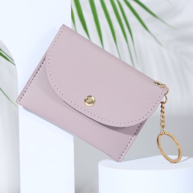 Cartera para mujer con tarjetero, sencilla, clásica, de color liso, con cremallera, para monedas