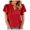 Red, variant on WIZUTIZ T Shirts for Women Holiday Saving Cotton Linen Tshirt Short Sleeve Plus Size Cotton Blend Solid Blouse Cotton Soft V-Neck Tee Oversize Athletic Tshirts Work Out Fashion Ladies T-shirt Black