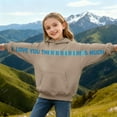 thumbnail image 2 of Girls Long Sleeve Letter Print Hooded Sweatshirt Casual Pullover Hoodie With Drawstring Soft For Daily Wear And Outdoor Activities Youth Fashion Apparel, 2 of 6