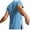 Blue, variant on Post Shoulder Surgery Shirts for Mens Summer Stretch Full Open Tear Away Short Sleeve Side Snap Basic Tee Shirt Tops