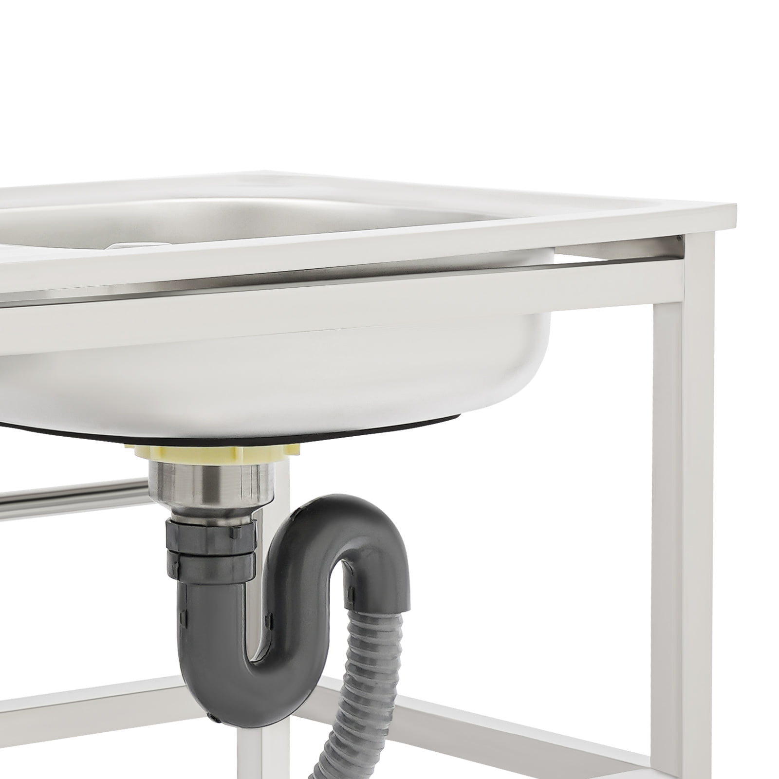 Stainless Steel Outdoor Utility Sink with Faucet Freestanding 75x40x78cm Kitchen Sink for Cafe, Bar, Bakery, Garden & Pet Shop