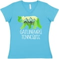 thumbnail image 3 of Inktastic Gatlinburg, Tennessee- Mountains and Bear Shape Women's V-Neck T-Shirt, 3 of 5