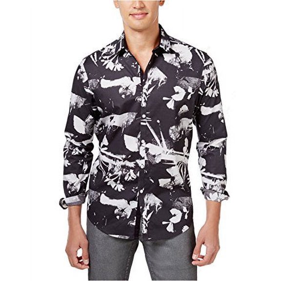INC International Concepts Men's Abstract Floral Cotton Shirt, Size S, MSRP $65