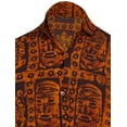 thumbnail image 4 of HAPPY BAY Men's Holiday Tropical Party Aloha Shirts Short Sleeve Button Down Beach Hawaiian Shirt for Men M Tribal, Autumn Brown, 4 of 4