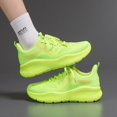 thumbnail image 2 of Men's and Women's Knit Sneakers, Breathable Chunky Sole Walking Shoes, 2 of 3