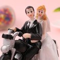 thumbnail image 3 of serony Bride Groom Motorcycle Wedding Cake Topper Figurine Marriage Gift Topper, 3 of 9