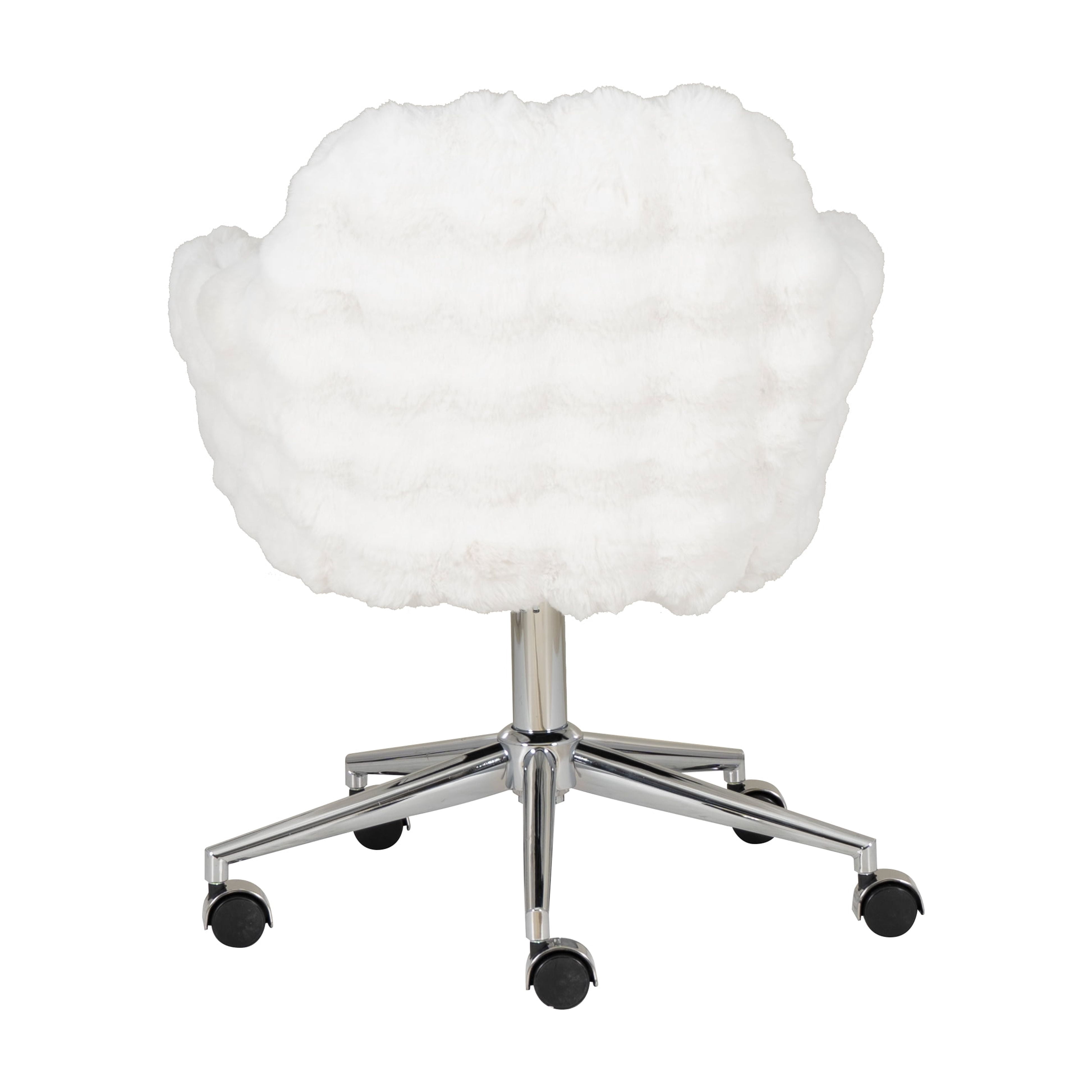 Linon Fiona Office Desk Chair with Adjustable Height and Swivel, White Cloud Bubble