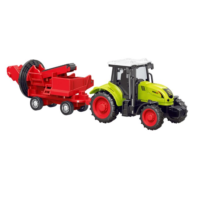 yingyy ABS Mini Engineering Vehicle Friction Powered Farm Tractor Trucks Mini Trailer Inertia Enhances Cognitive Skills smash