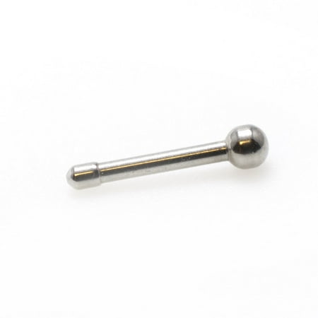 - Nose Bone Ring 18G Straight Barbell 316L Surgical Steel Round Ball Stud End