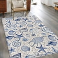 thumbnail image 3 of Starfish Conch Washable Area Rugs 4'x6', Shell Bubbles Blue Ocean Coastal Retro Low Pile Throw Living Room Rug Non-Slip Sturdy Edge Binding Carpet for Indoor Entryway Bedside Kitchen, 3 of 9
