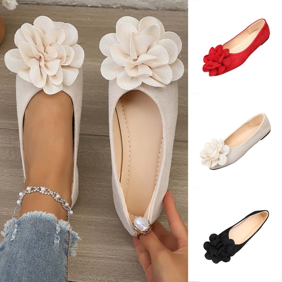 Miluxas Women Fashion Bowknot Flats Comfort Pointed Toe Dress Shoes White 9.5(43)