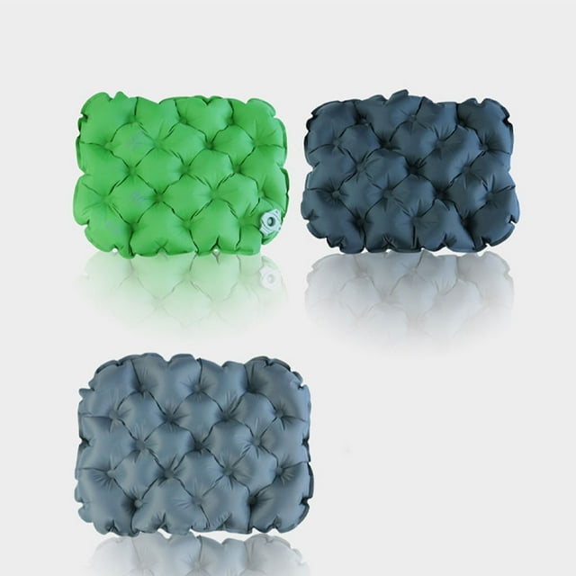 Langgg Coussin Gonflable en Nylon pour Extérieur Pliable Portable Coussin de Siège Extérieur Gonflable pour Films Siège Extérieur Vert (Sac de Rangement)