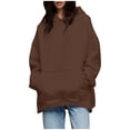 thumbnail image 2 of Women's Casual Hoodies Long Sleeve Lightweight Pullover Tops with Kangaroo Pocket Solid Colors Sweatshirt for Everyday, 2 of 6