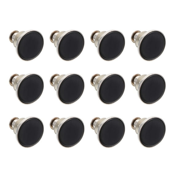 LABSERRON Jeans Buttons and Rivet 12Pcs Black Alloy No Sew Buttons for Men Women
