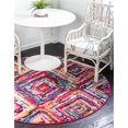 thumbnail image 2 of Unique Loom Estrella Tapis Dégradé Diamants 6' x 6' Rond Multi/rose, 2 of 2