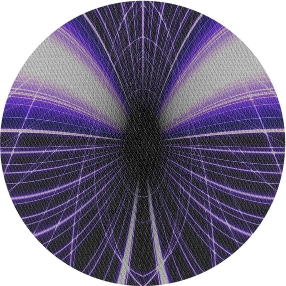 Ahgly Company Machine Washable Indoor Round Transitional Lavender Purple Area Rugs, 7' Round