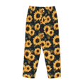 thumbnail image 5 of Daiia Scottish Blue Plaid Sunflower Women's Sleep Pant with Pockets and Drawstring,Pajama Pants-Medium, 5 of 9