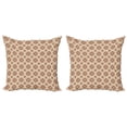 thumbnail image 1 of Ambesonne Geometric Throw Pillow Cover 2 Pack, Oriental Flowers, 24", Pale Orange Redwood, 1 of 2