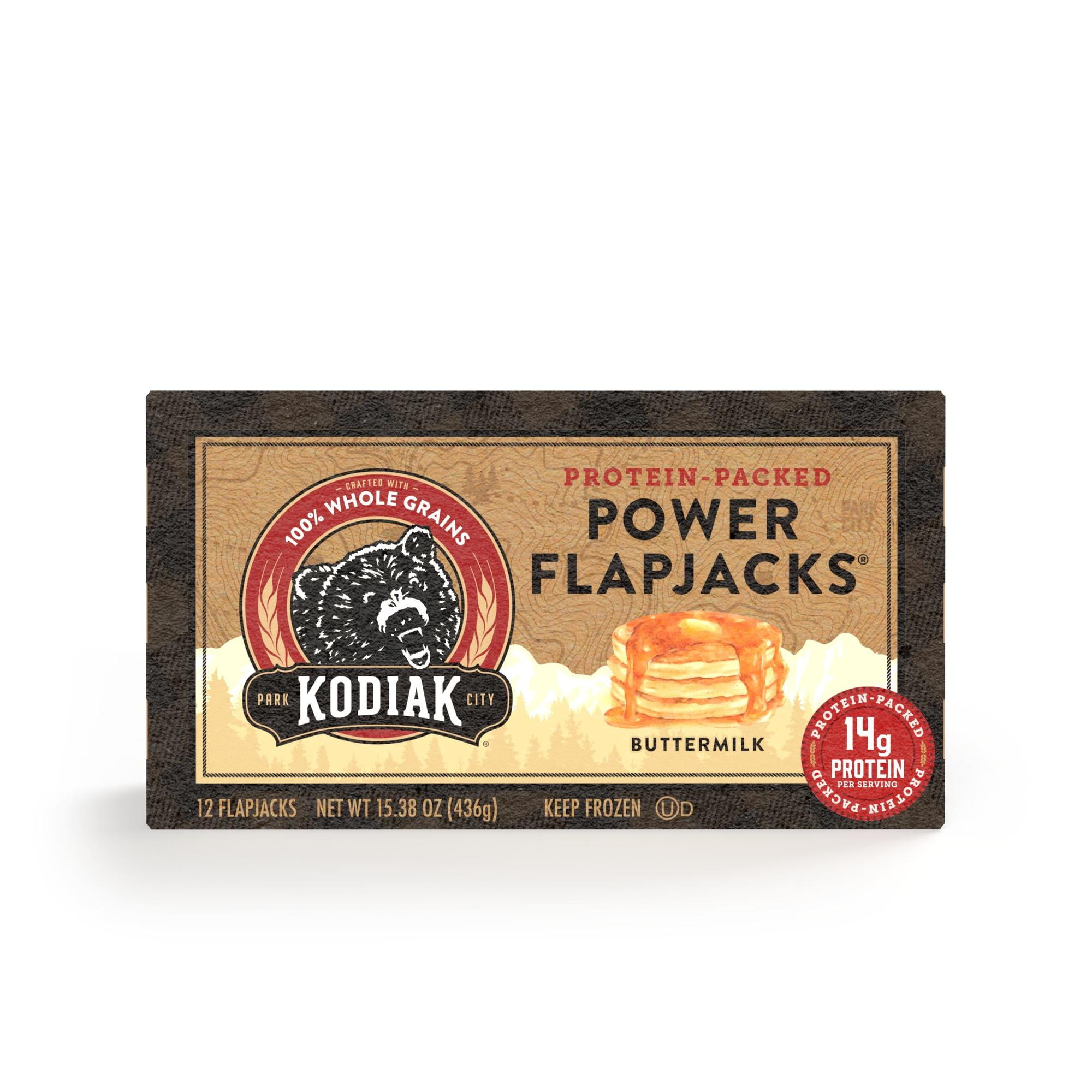 Kodiak Cakes Protein-Packed Buttermilk Pancakes, 15.38oz, 12 CT Box (Frozen)